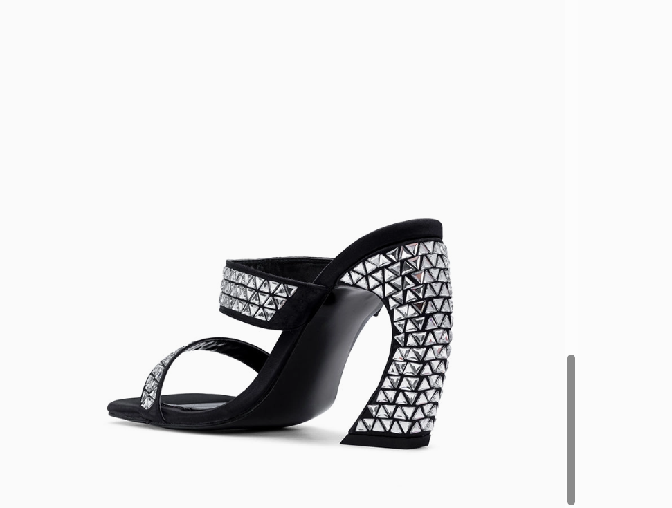 Fabulous Mules. A Beautiful Women's High Heel Shoe. Black and Sparkly