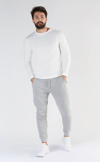 LEELA COTTON Organic Cotton and Tencel™ Active Men Jogging Pant  Colour Light Grey Melange