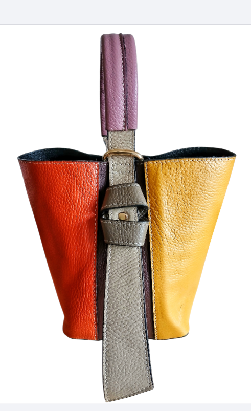 CHENSON & GORETT Beautiful Multicolour and Exclusive Italian Leather Bag with Women's Inner Bag