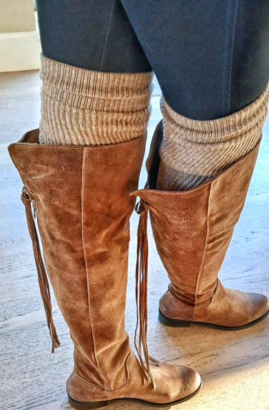 MOONRISE Knee Boots - Leather  Over knee Yuni Brown Taupe