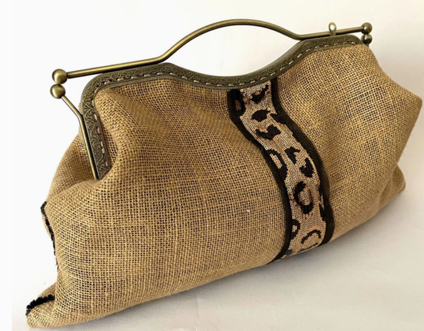 SOLE RODRIGUEZ SR74 Unique Handmade Hand Crafted Yuta Bassoon Purse Bag, with Trimmings and SR74 Print, Handmade