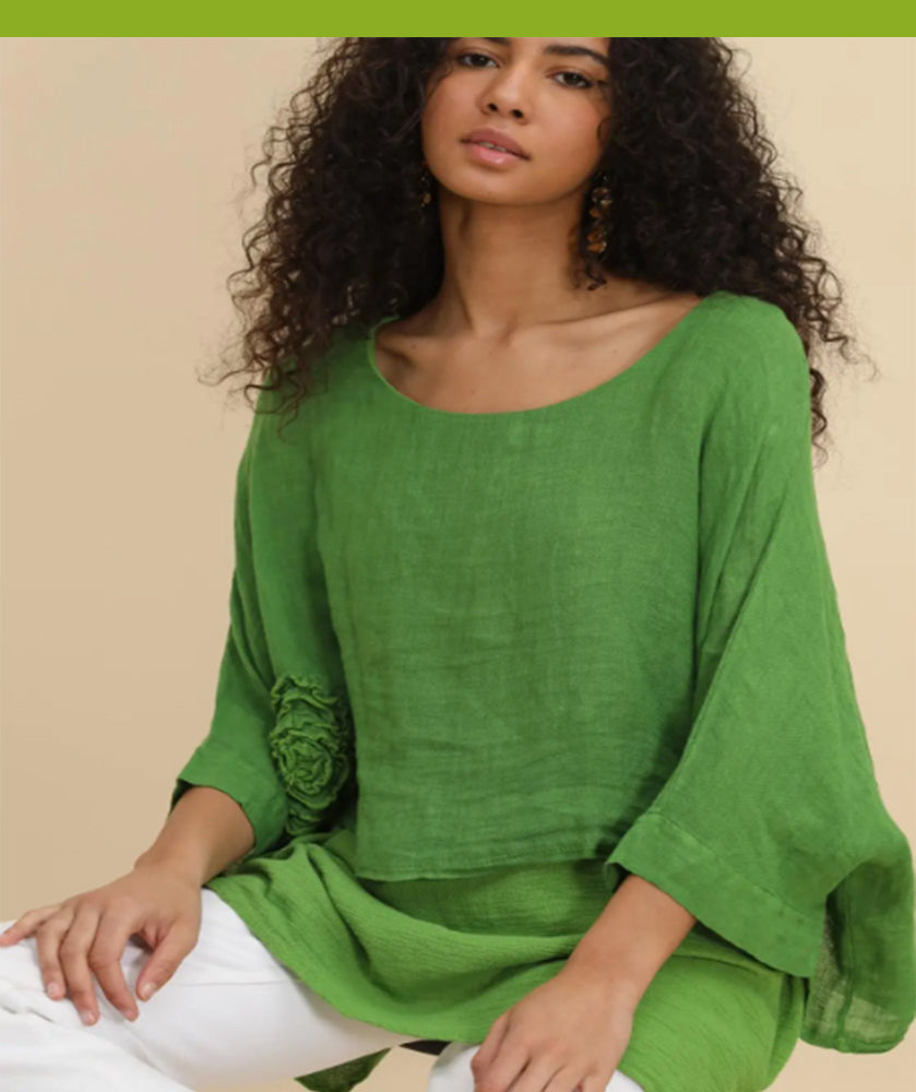 LA MAIUSON DES FIBRE NATURELLE Tunic  50% Linen 50% Cotton Colour Black