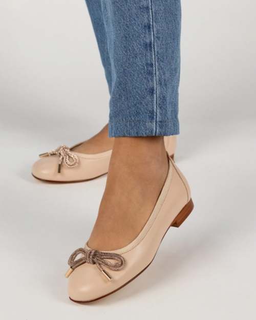 MLV PORTUGUESE SHOES 100% Soft Leather Ballet Flats  moccasins Beige