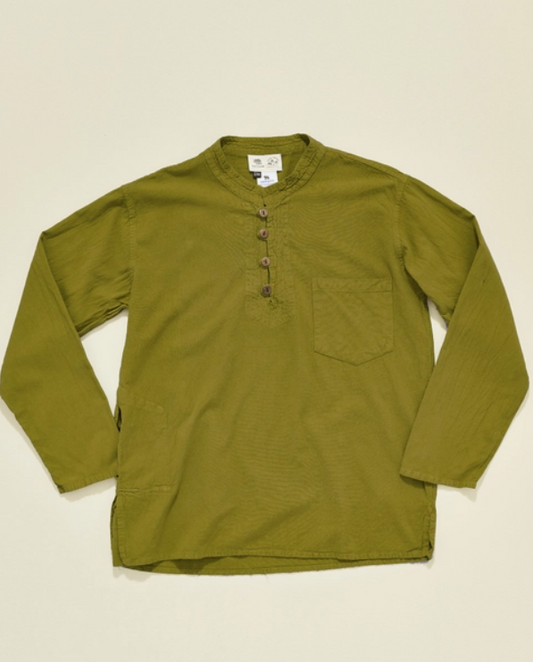 NAMASTE Kathmandu Long Sleeve Kurta Shirt Colour  Navy Green   L/XL